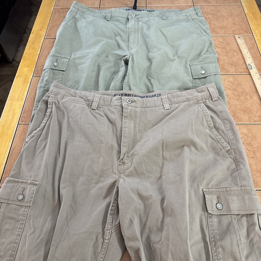 Lot Of 2 Duluth Trading Co Mens Pants Sz 42 x 29 Flex Ballroom Khakis Cargo